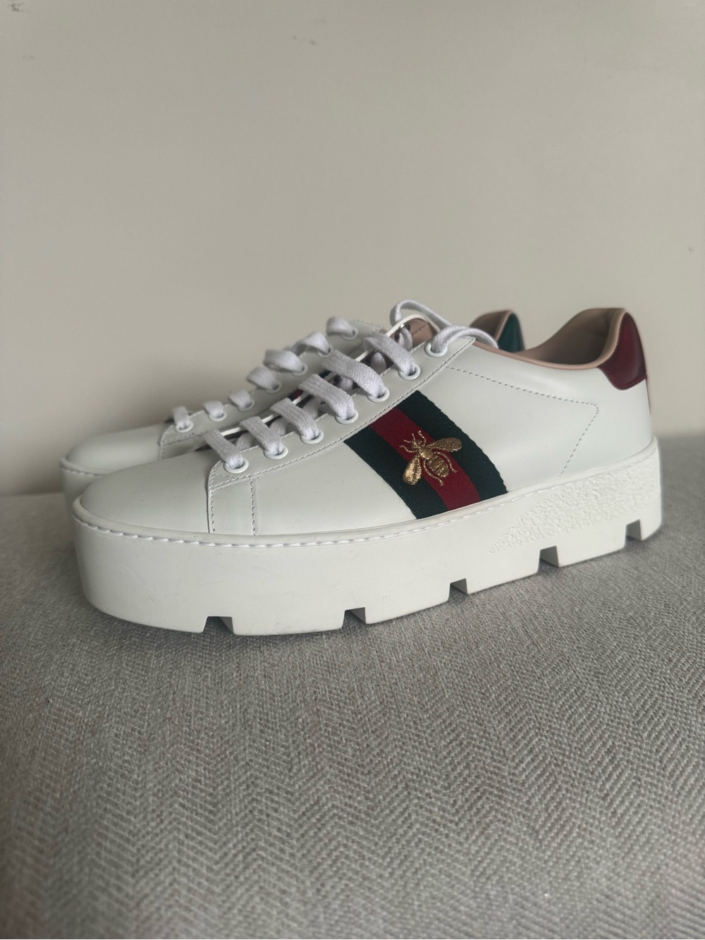 NEW Gucci Ace Platform Sneakers - Picture 2 of 10